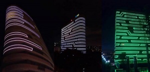 линейный медиафасад с кластерами С36